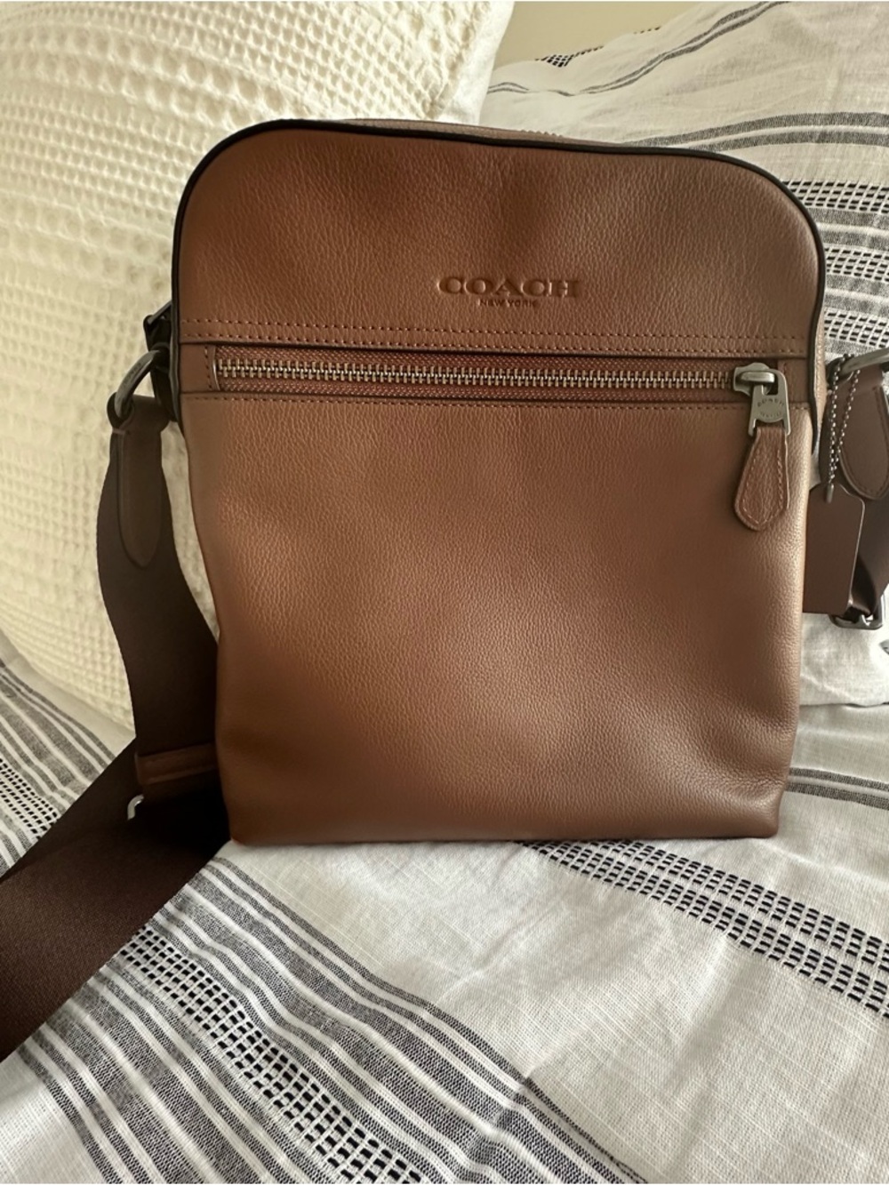 Coach medium Brown Leather Crossbody Houston Flight Bag